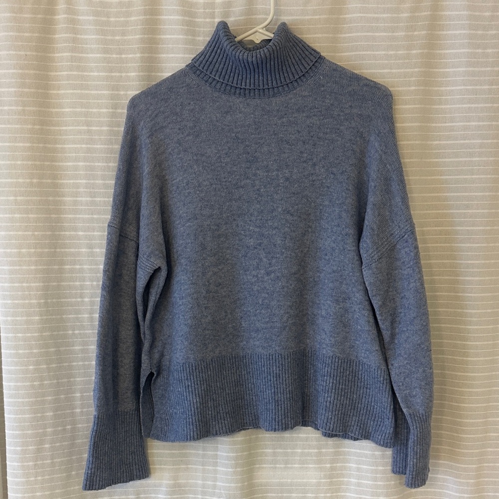 Cozy J.Crew Turtleneck Knit Sweater - Blue